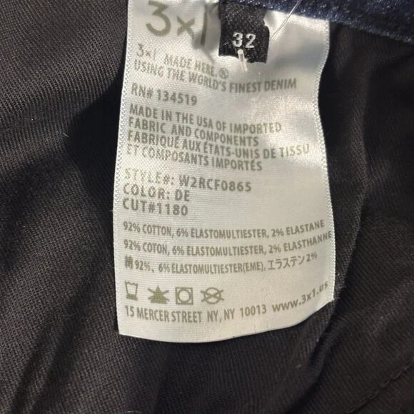 3x1 Midway Skinny Crop Jeans Womens Size 32 Dark Indigo Distressed Hem Denim - Picture 12 of 12